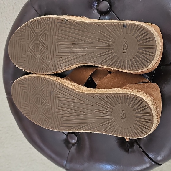 πΌHPπΌUGG Women's Mila Gladiator Espradille Chestnut Suede Sandals 8.5 - Picture 7 of 14